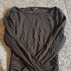 Dynamite Black Long-Sleeve Boatneck Top